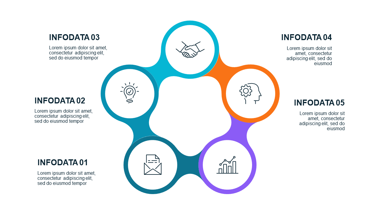 Circular Teamwork Diagram PowerPoint Template (Teal Modern)