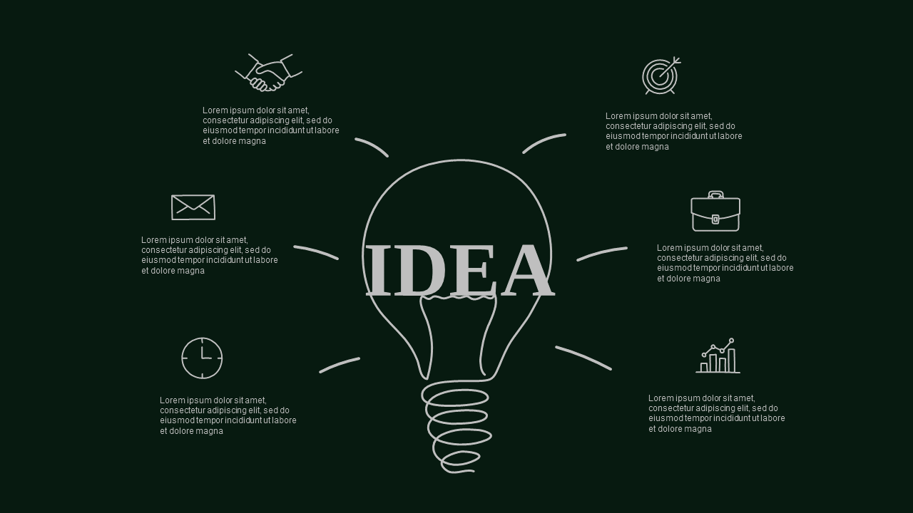 Doodle Infographic Business Presentation – Dark – Corporate Green