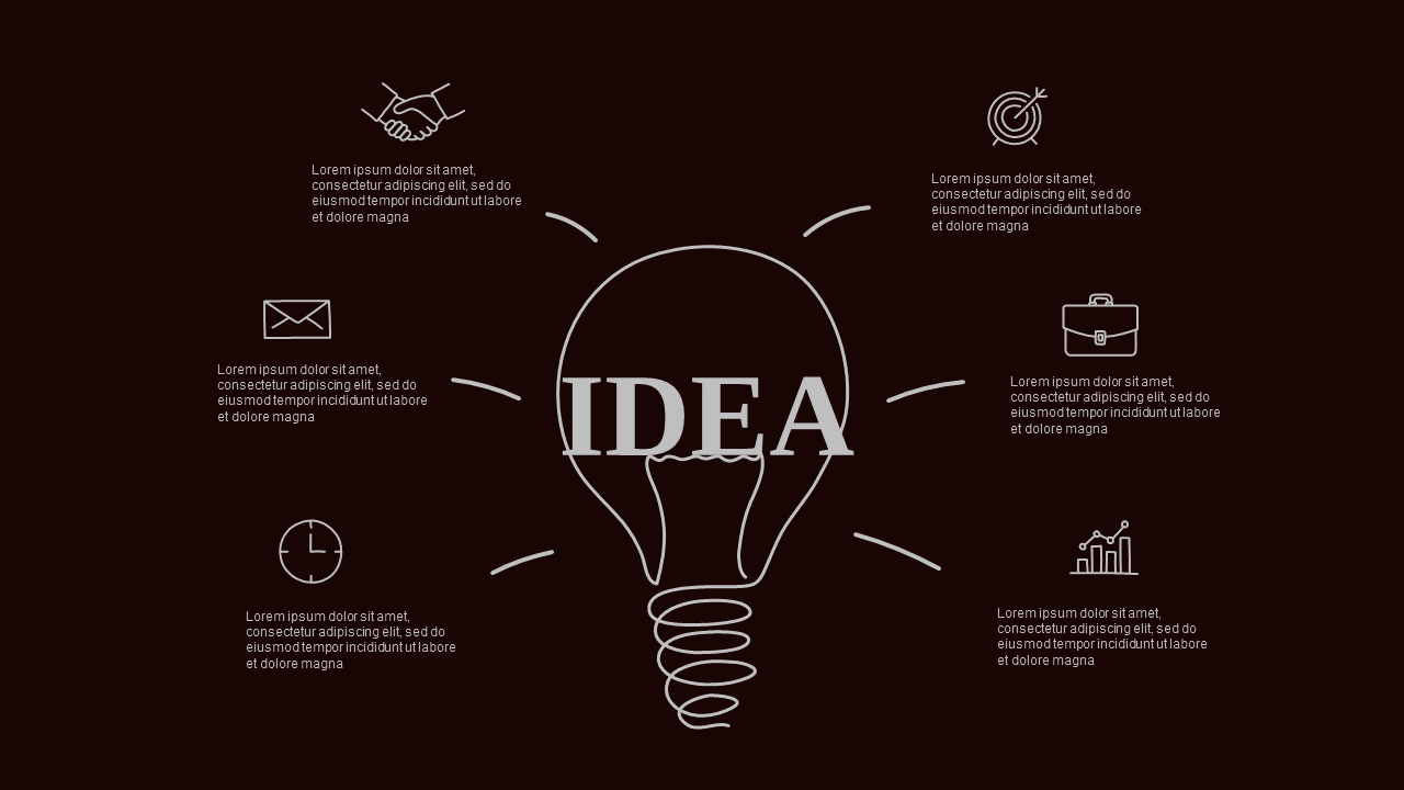 Doodle Infographic Business Presentation – Dark – Crimson Bold