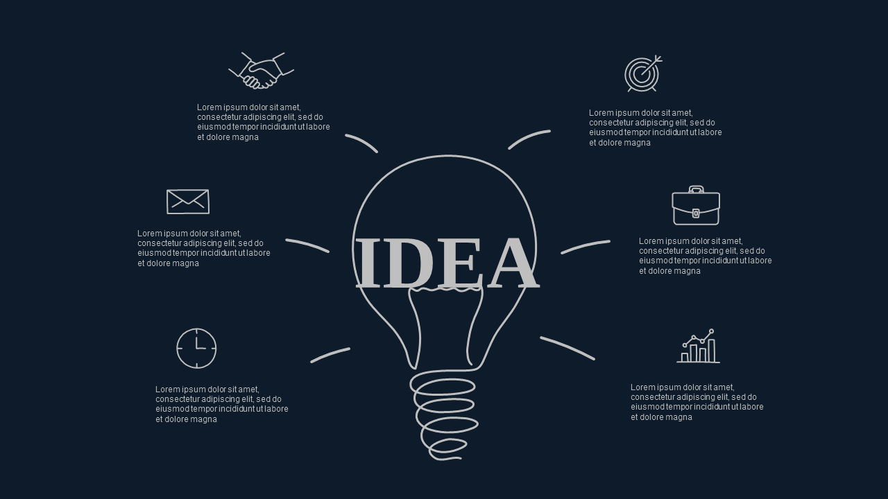 Doodle Infographic Business Presentation V2 - Dark - Ocean Blue