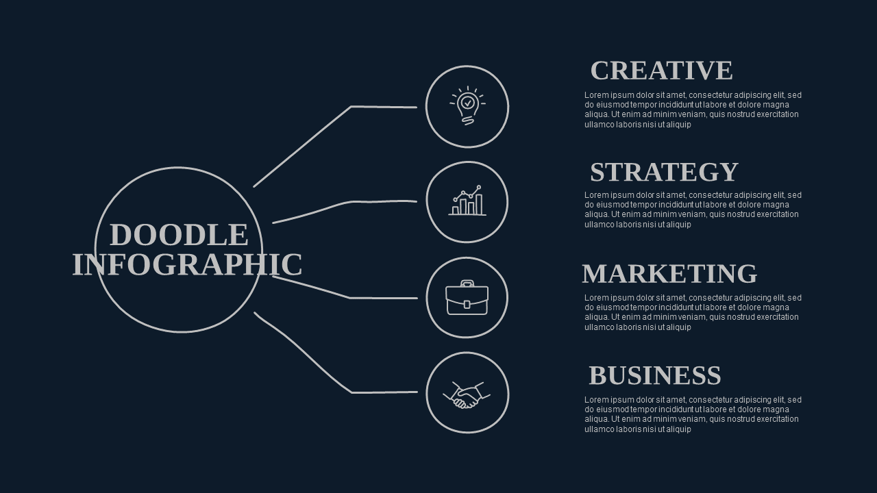 Doodle Infographic Business Presentation V2 - Dark - Ocean Blue