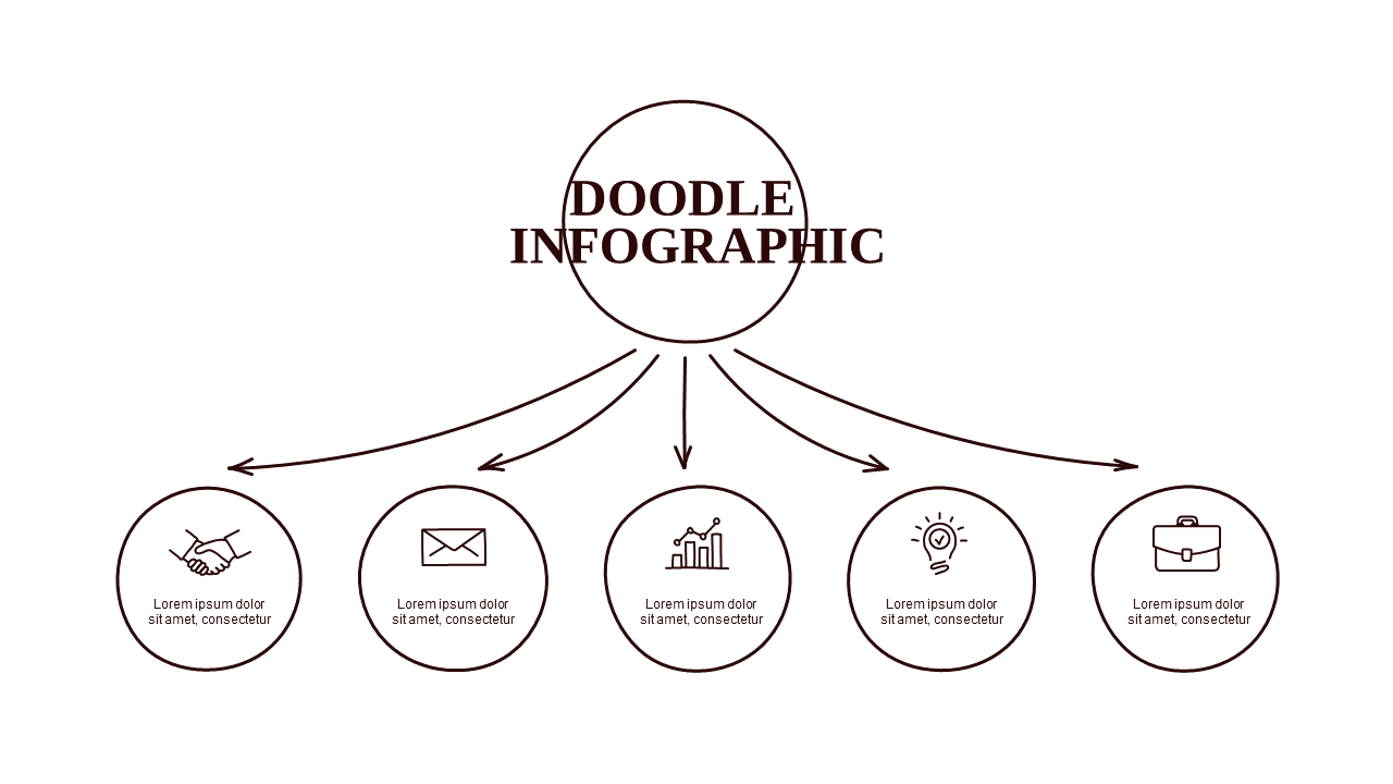 Doodle Infographic PowerPoint Template (Crimson B...