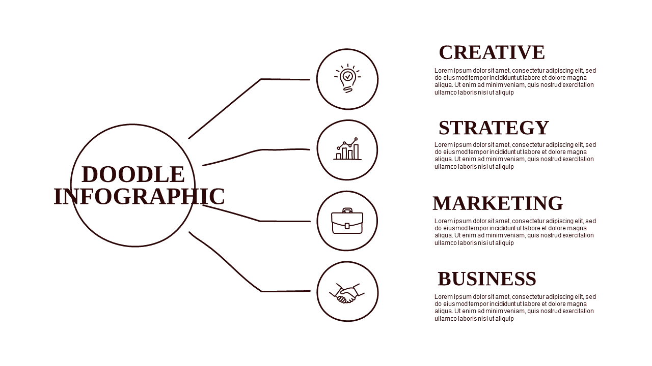 Doodle Infographic PowerPoint Template (Crimson B...