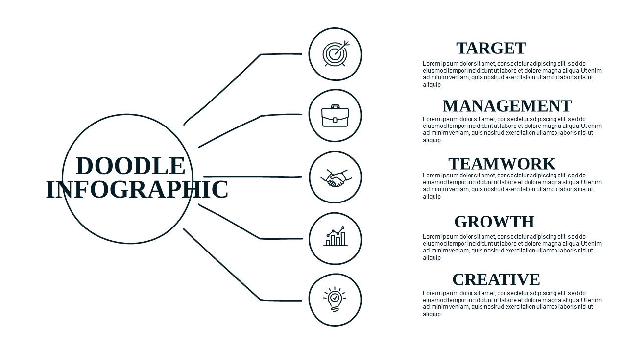 Doodle Infographic PowerPoint Template (Teal Modern)