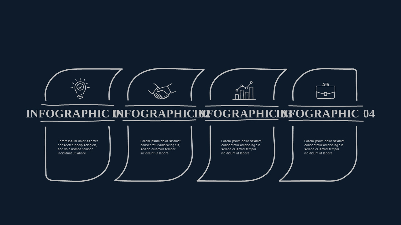 Numbered List Infodata PowerPoint Template Dark (Ocean Blue)