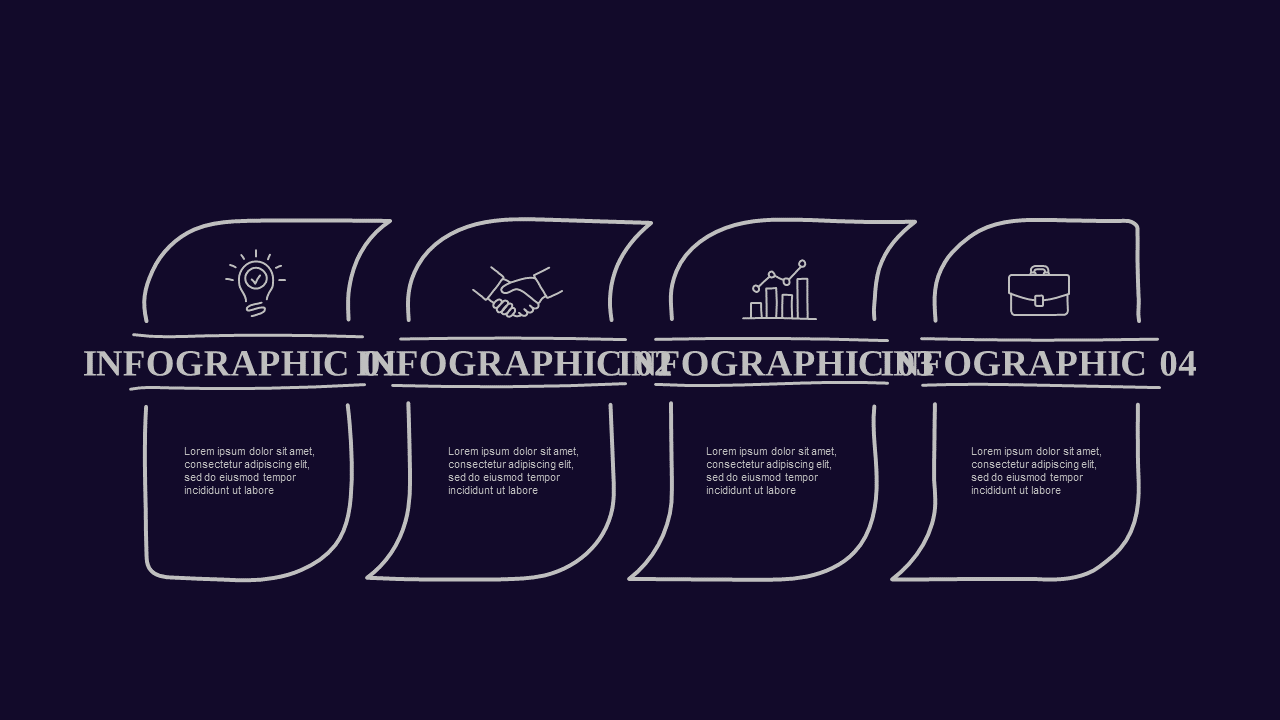 Numbered List Infodata PowerPoint Template Dark (Royal Purple)