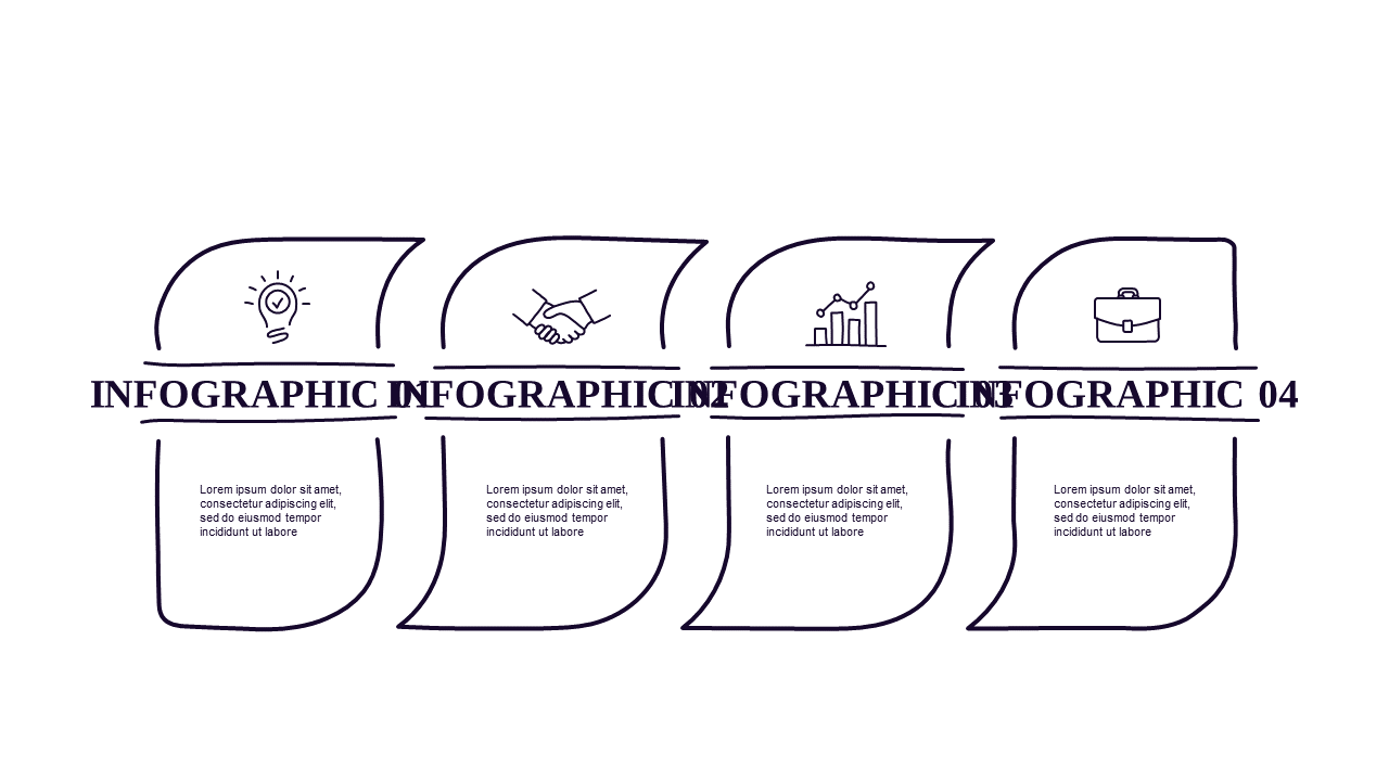 Numbered List Infodata PowerPoint Template (Royal Purple)