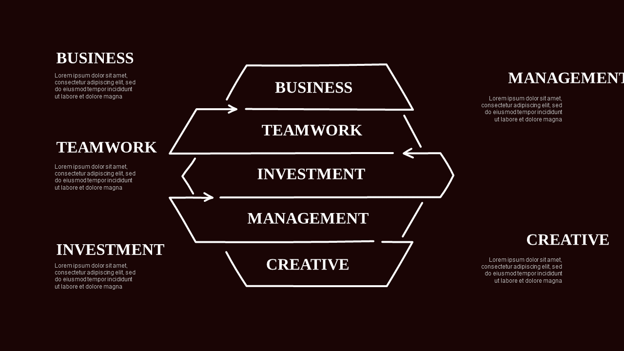 Doodle Infographic Business Presentation V2 – Dark – Crimson Bold
