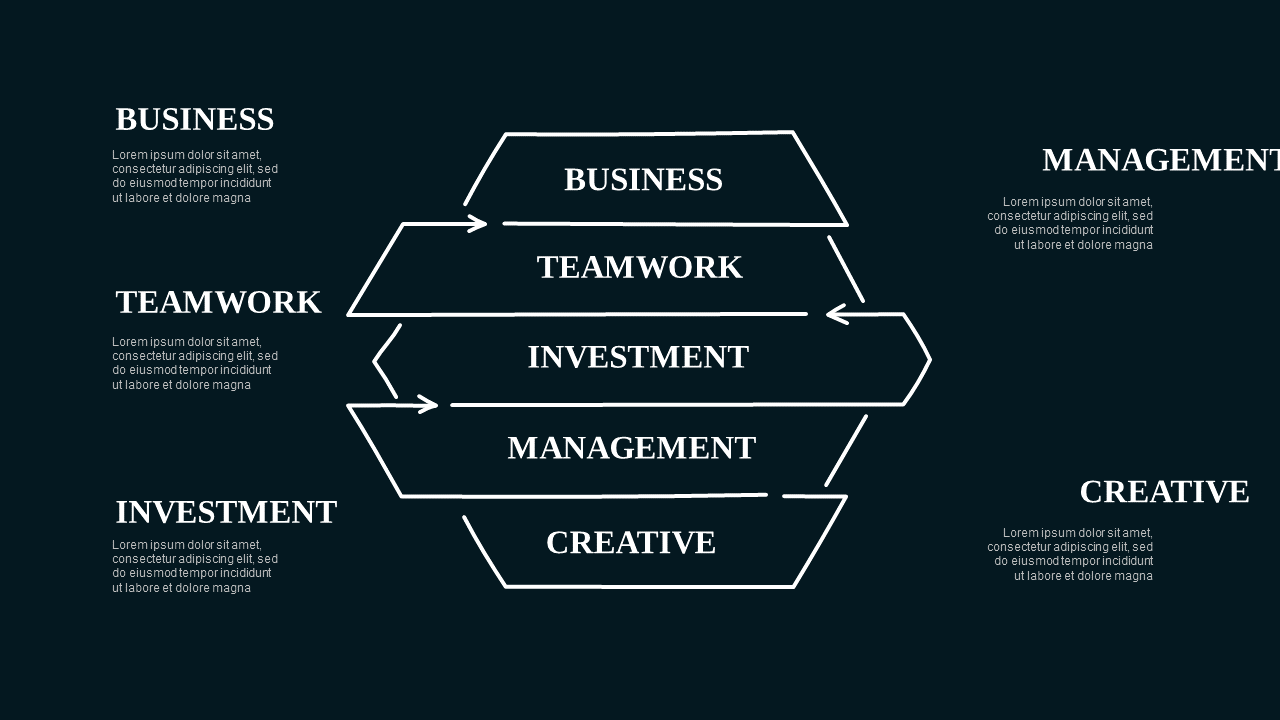 Doodle Infographic Business Presentation V2 – Dark – Teal Modern