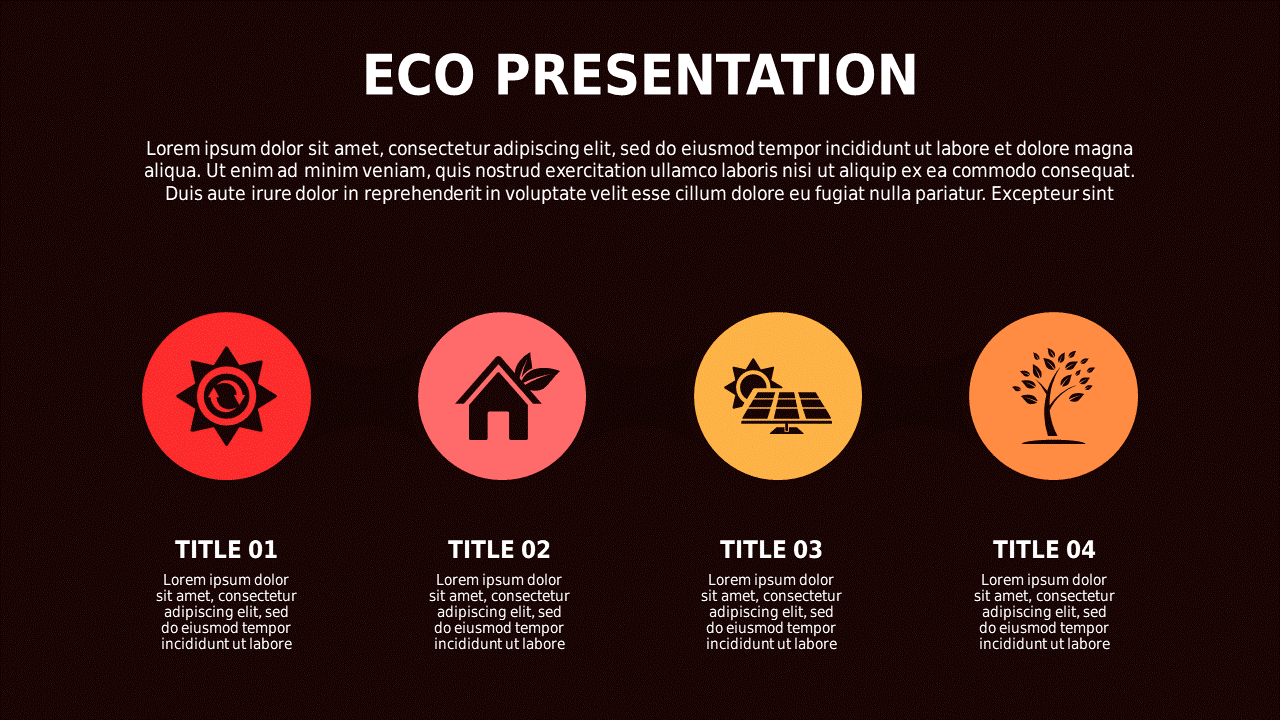 Eco Presentation Diagram PowerPoint Template Dark (Crimson Bold)
