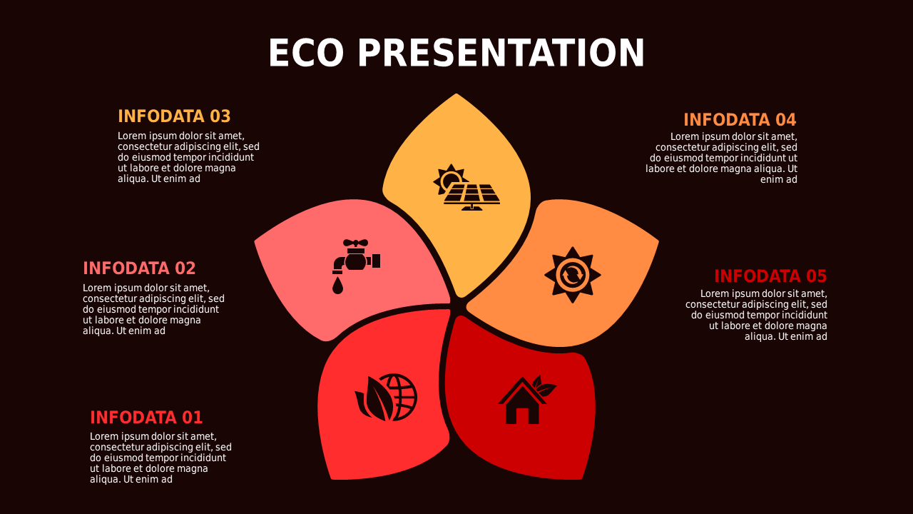 Eco Presentation Diagram PowerPoint Template Dark...