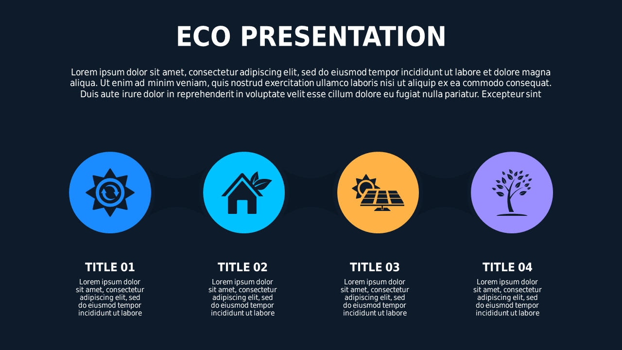 Eco Presentation Diagram PowerPoint Template Dark (Ocean Blue)