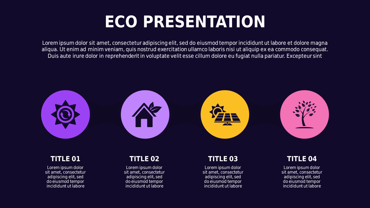 Eco Presentation Diagram PowerPoint Template Dark (Royal Purple)