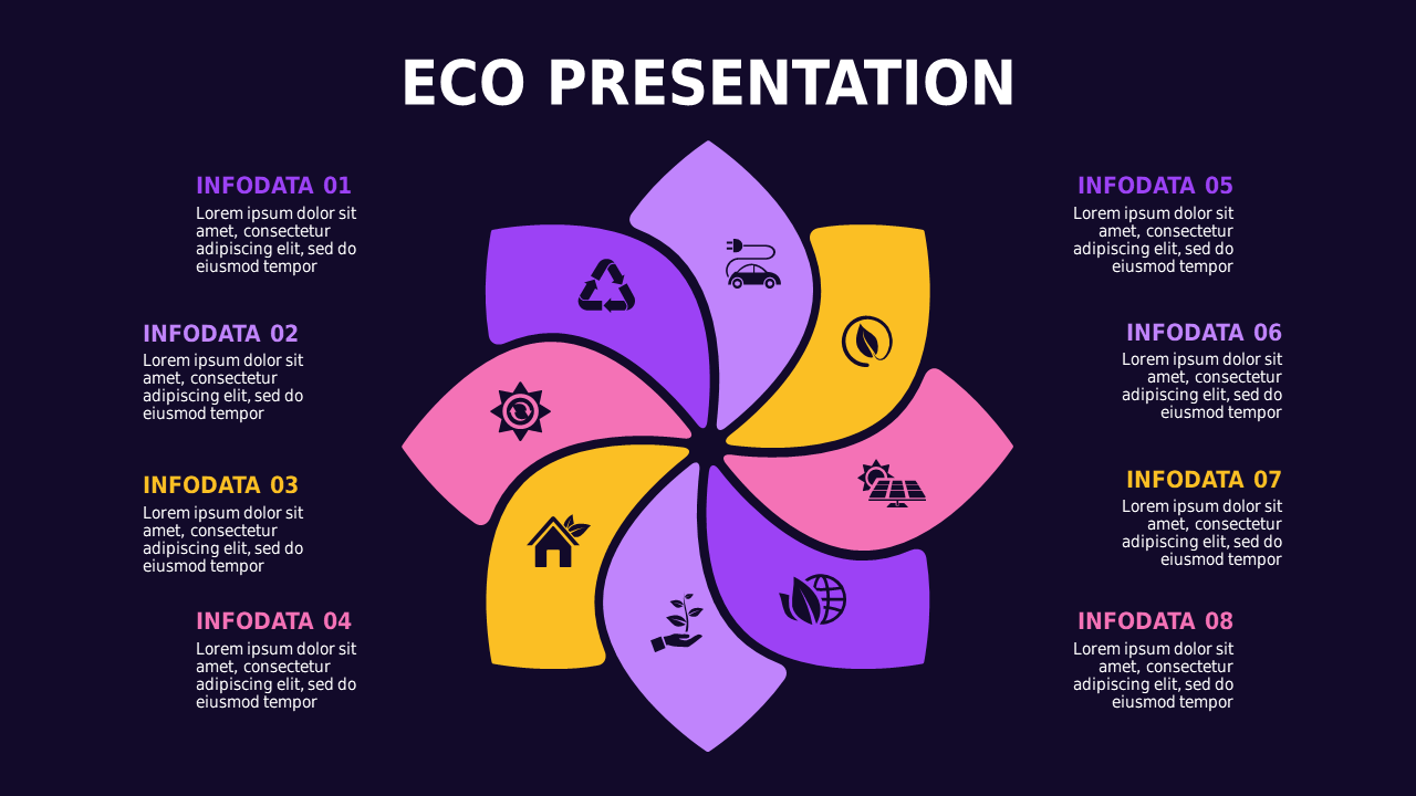 Eco Presentation Diagram PowerPoint Template Dark...
