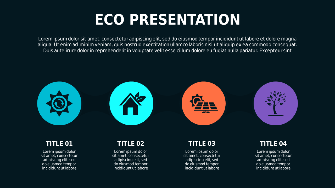Eco Presentation Diagram PowerPoint Template Dark (Teal Modern)