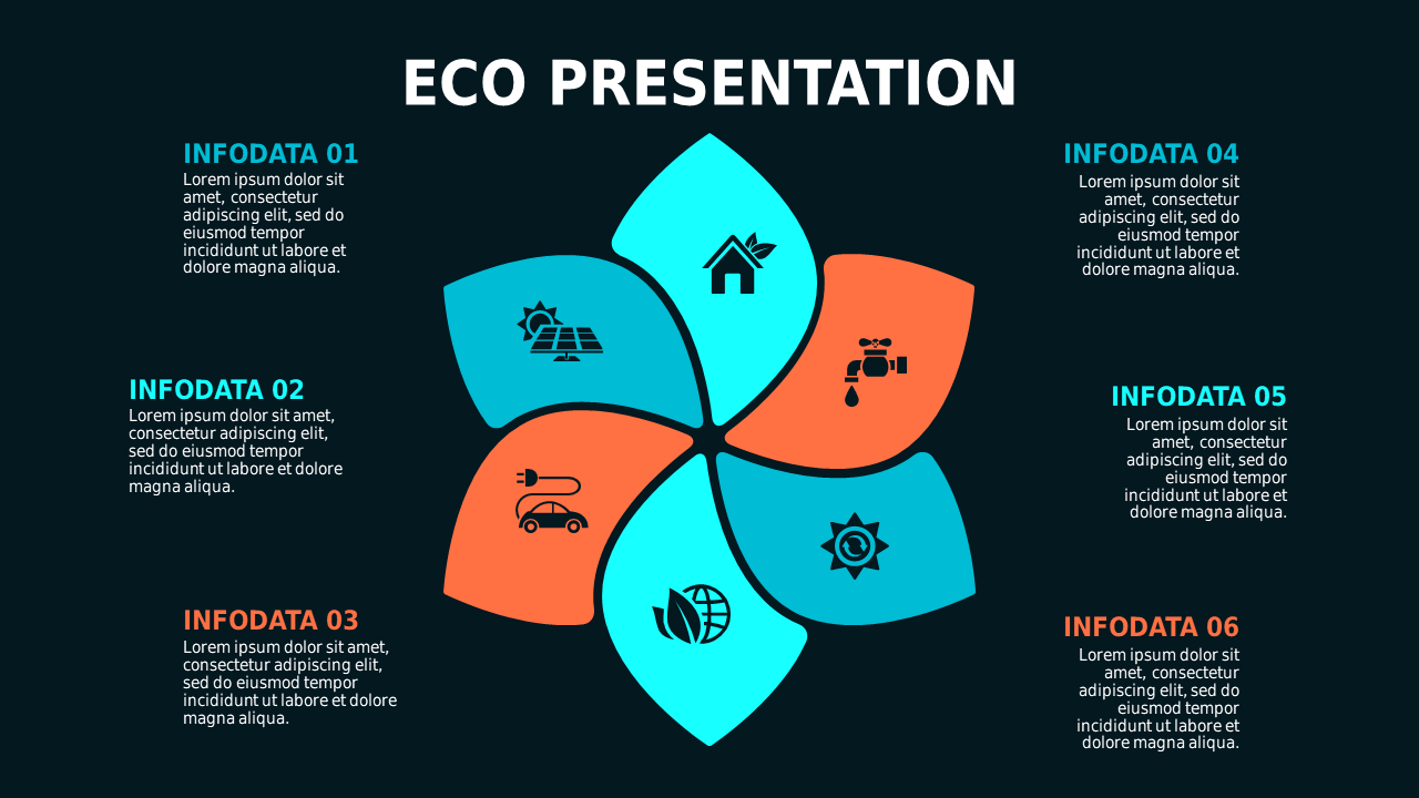 Eco Presentation Diagram PowerPoint Template Dark...