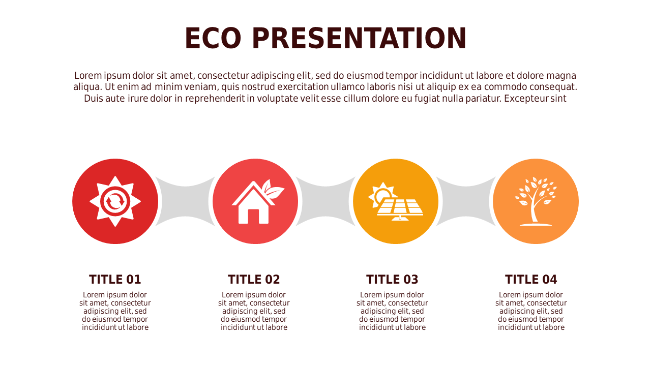 Eco Presentation Diagram PowerPoint Template (Crimson Bold)