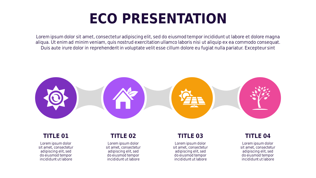 Eco Presentation Diagram PowerPoint Template (Royal Purple)