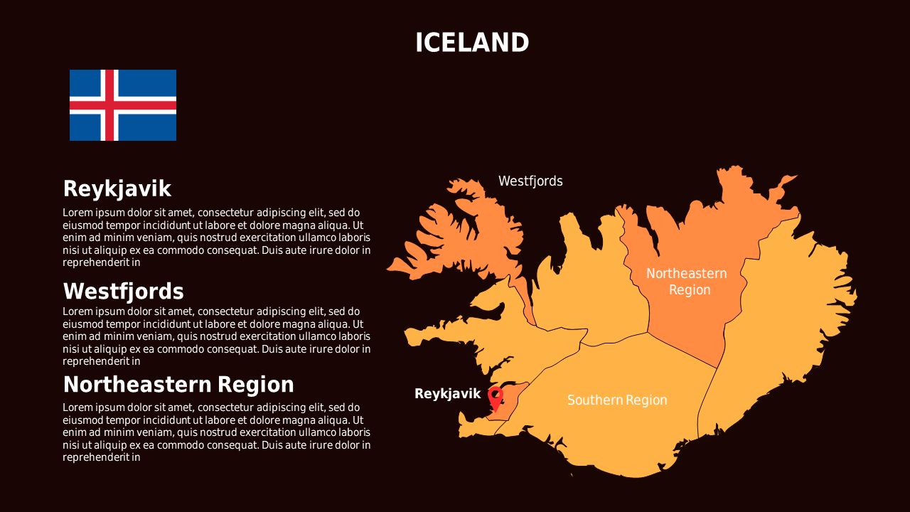 Bulgaria Map PowerPoint Template (Crimson Bold)