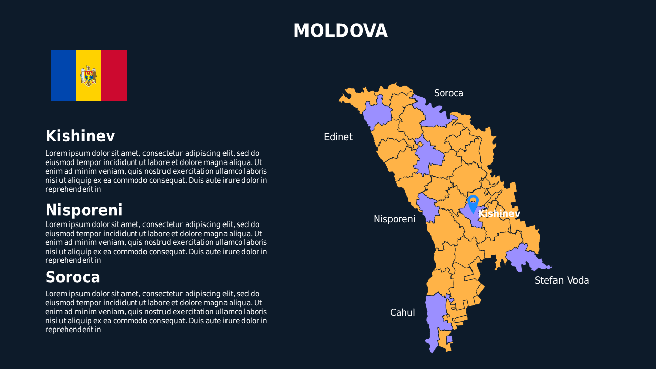 Bulgaria Map PowerPoint Template (Ocean Blue)