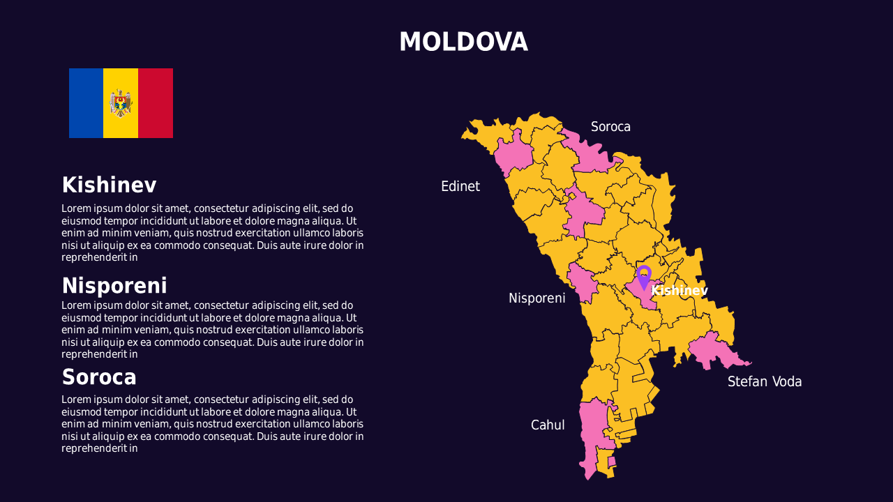 Bulgaria Map PowerPoint Template (Royal Purple)