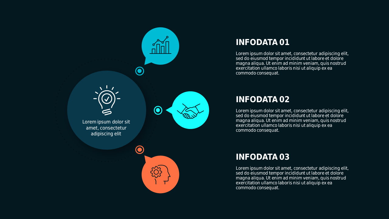 Infographic Data Flow Presentation – Dark – Teal Modern