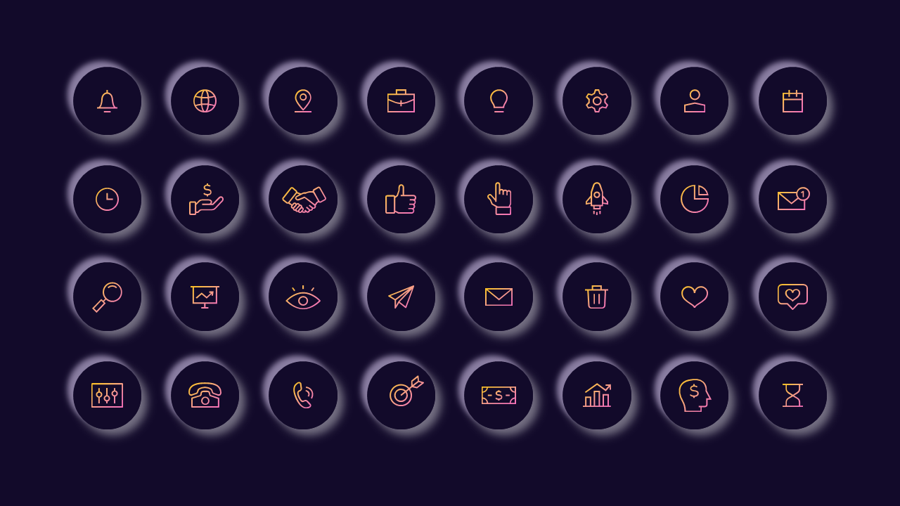 Circular Icon Set for Modern Presentations – Roya...
