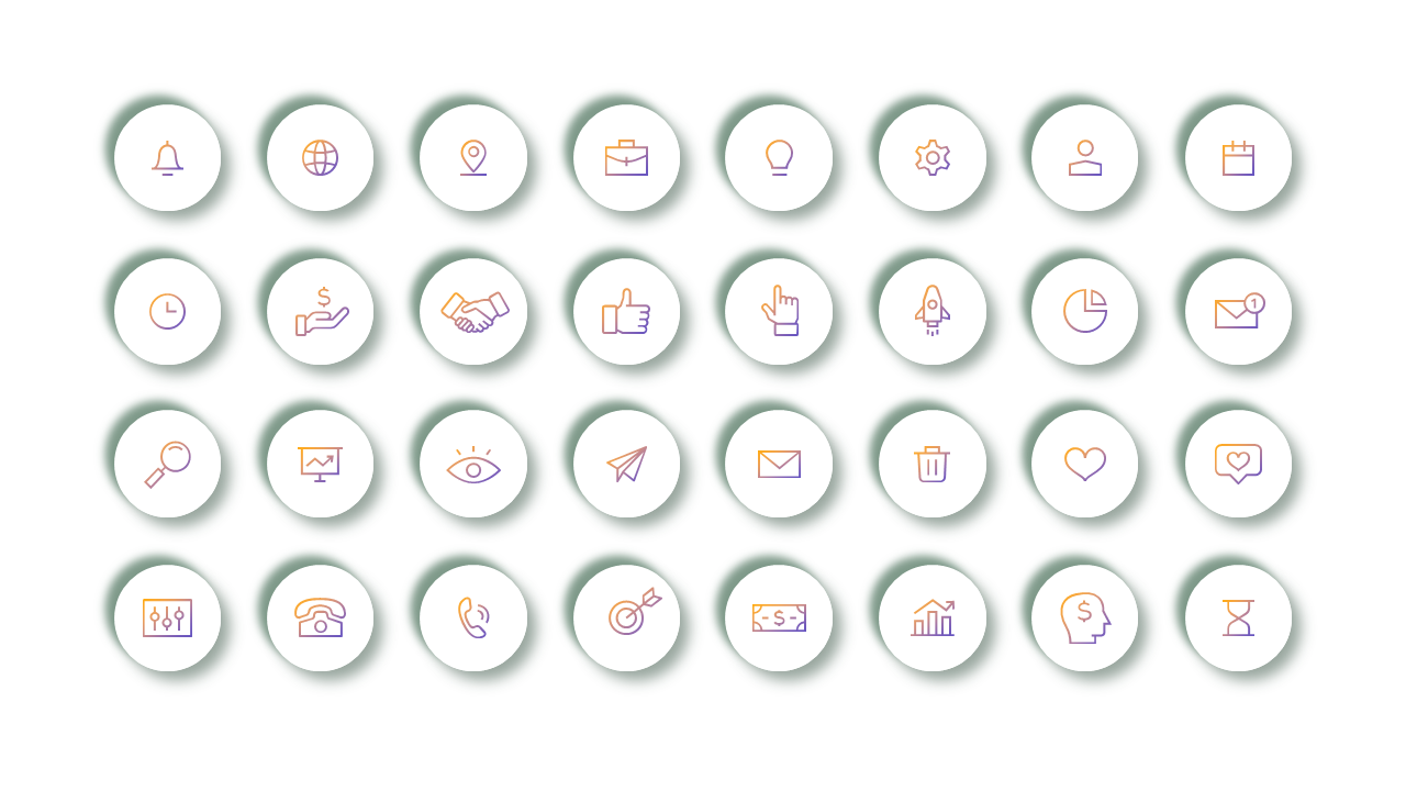 Circular Icon Set for Modern Presentations – Corp...