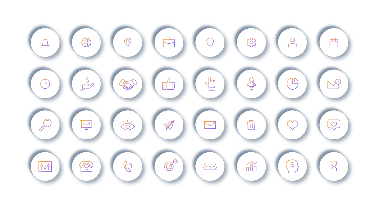 Circular Icon Set for Modern Presentations – Ocea...