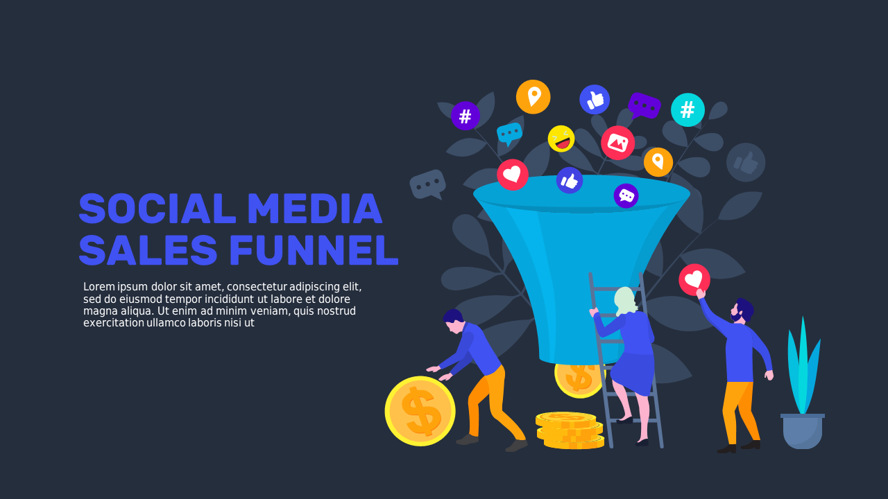 Social Media Sales Funnel Illustration