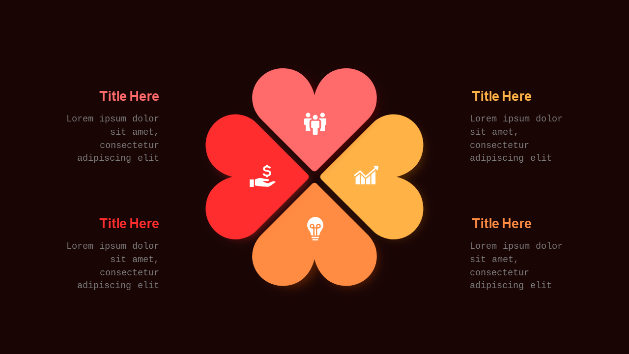 Blue Circular and Heart-Shaped Business Diagrams V4
