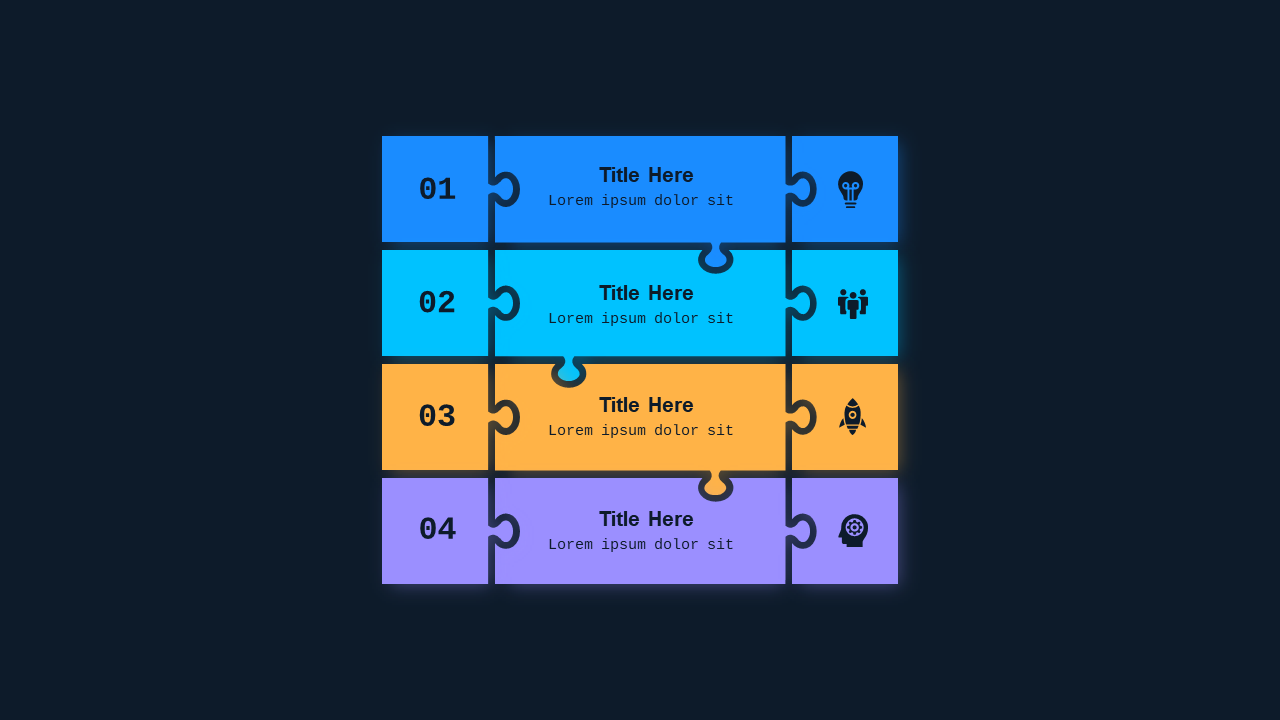 Puzzle Piece Infographic PowerPoint Template Dark...