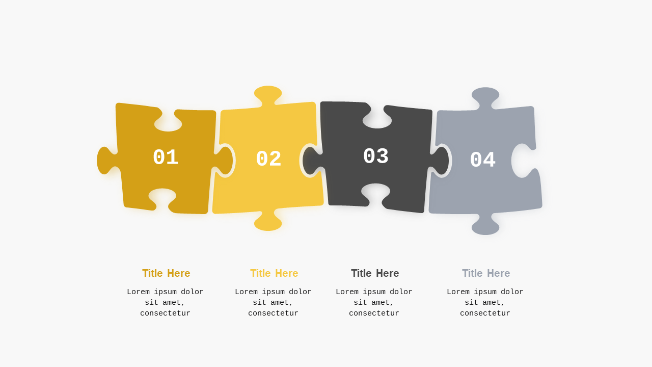 Puzzle Pieces Business Growth Diagram – Light – Charcoal Gold