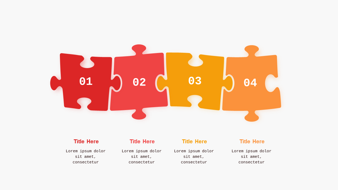 Puzzle Piece Infographic PowerPoint Template (Crimson Bold)