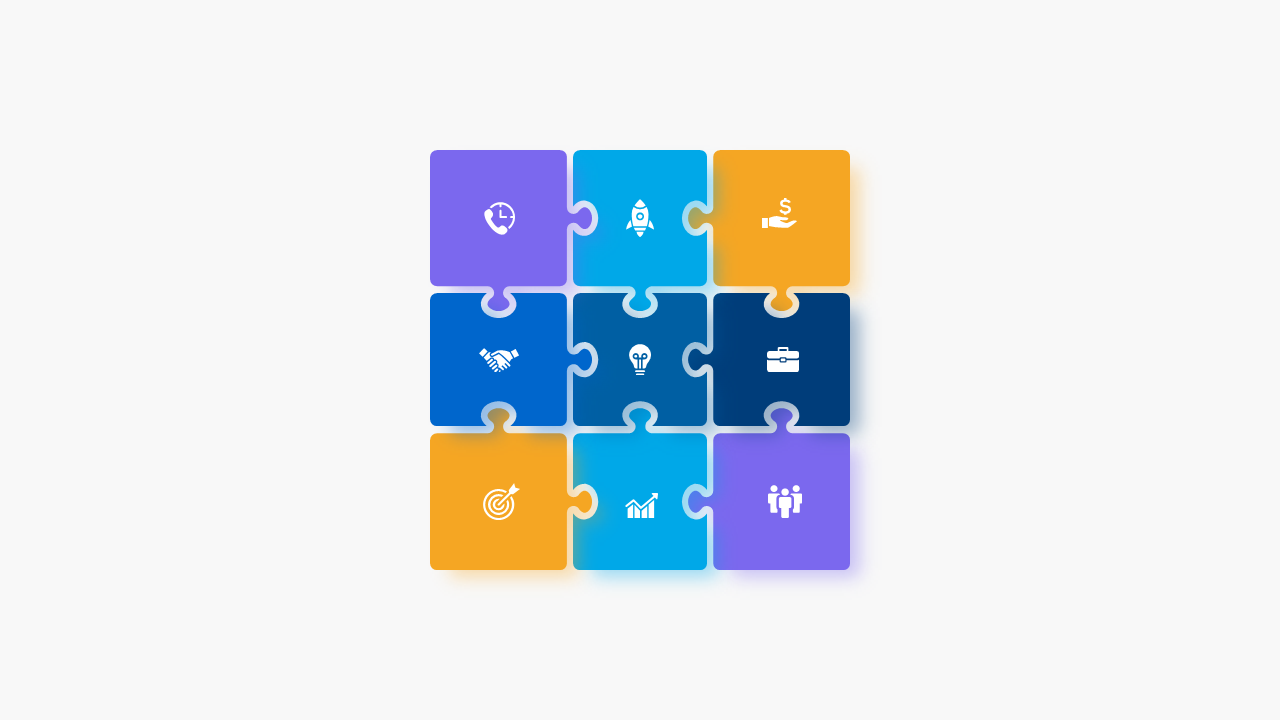 Puzzle Pieces Business Growth Diagram