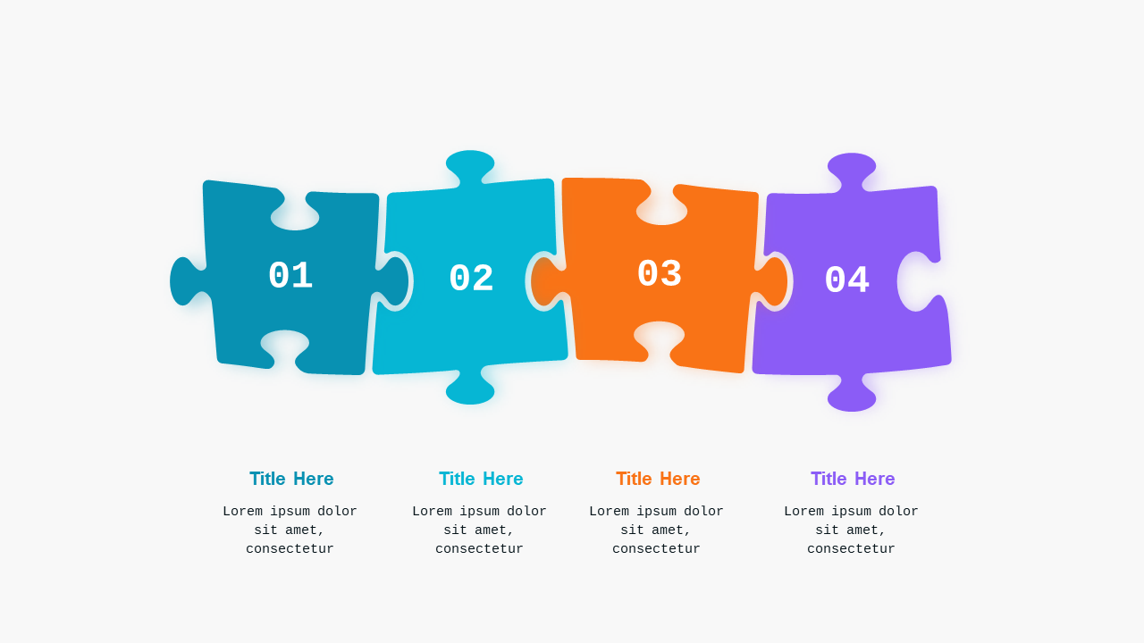 Puzzle Pieces Business Growth Diagram – Light – Teal Modern