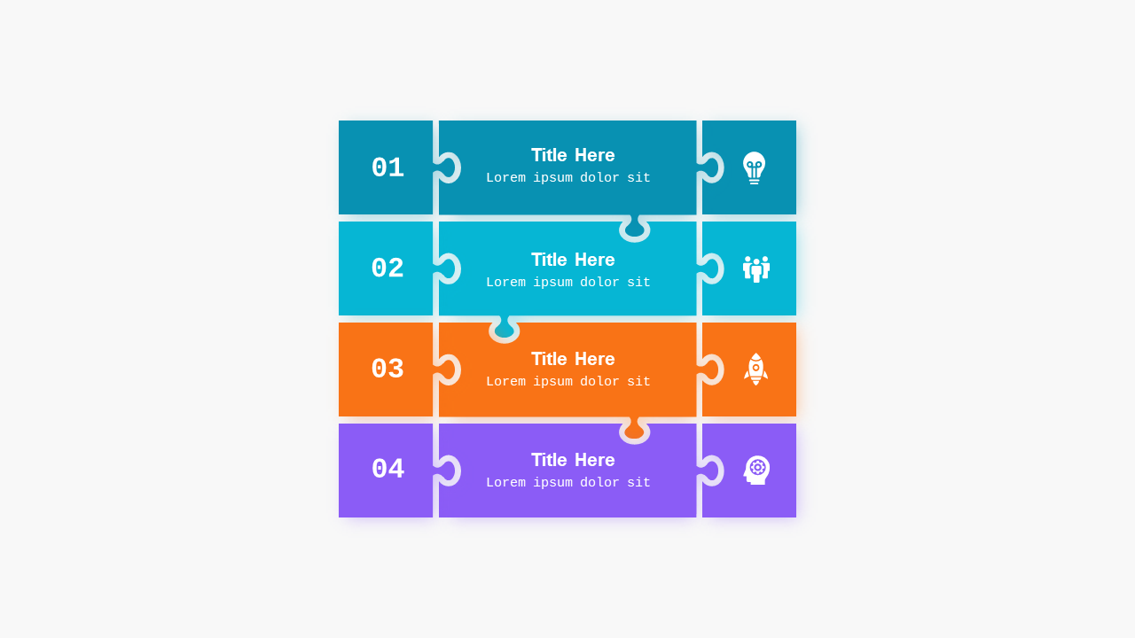 Puzzle Piece Infographic PowerPoint Template (Tea...