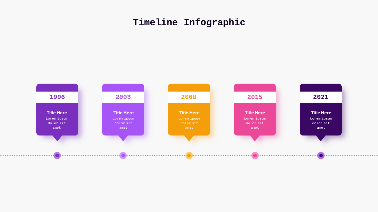 Timeline Infographic PowerPoint Template (Royal Purple)