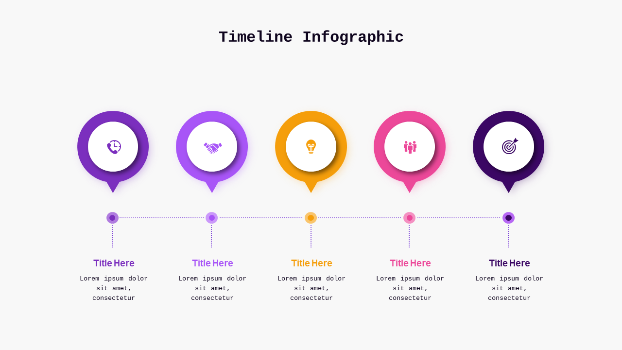 Timeline Infographic PowerPoint Template (Royal P...