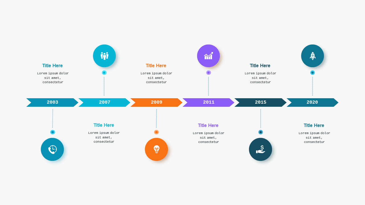 Timeline Infographic PowerPoint Template (Teal Mo...
