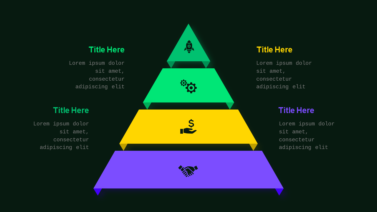 Green Circular and Heart-Shaped Business Diagrams