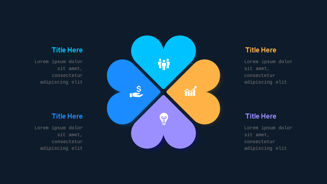 Red Blue Circular and Heart-Shaped Business Diagr...