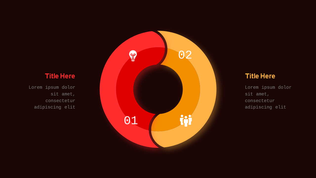 Red Circular and Heart-Shaped Business Diagrams V3