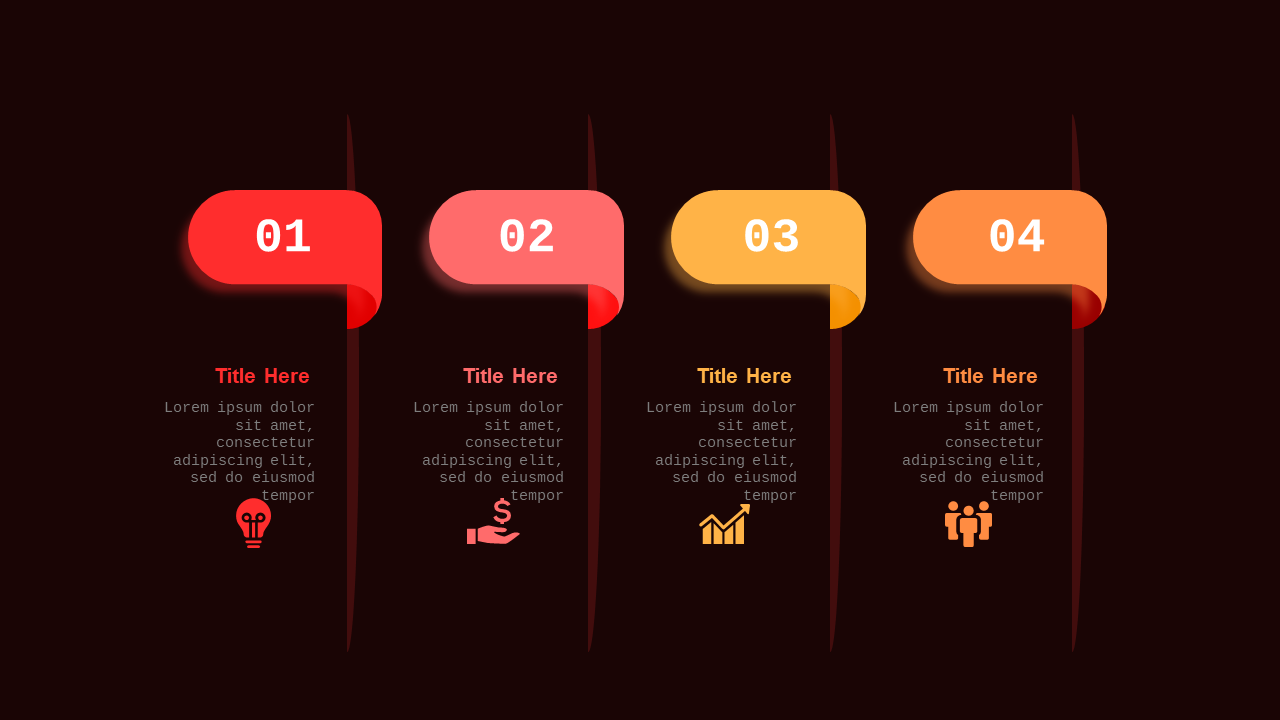 Red Circular and Heart-Shaped Business Diagrams V2