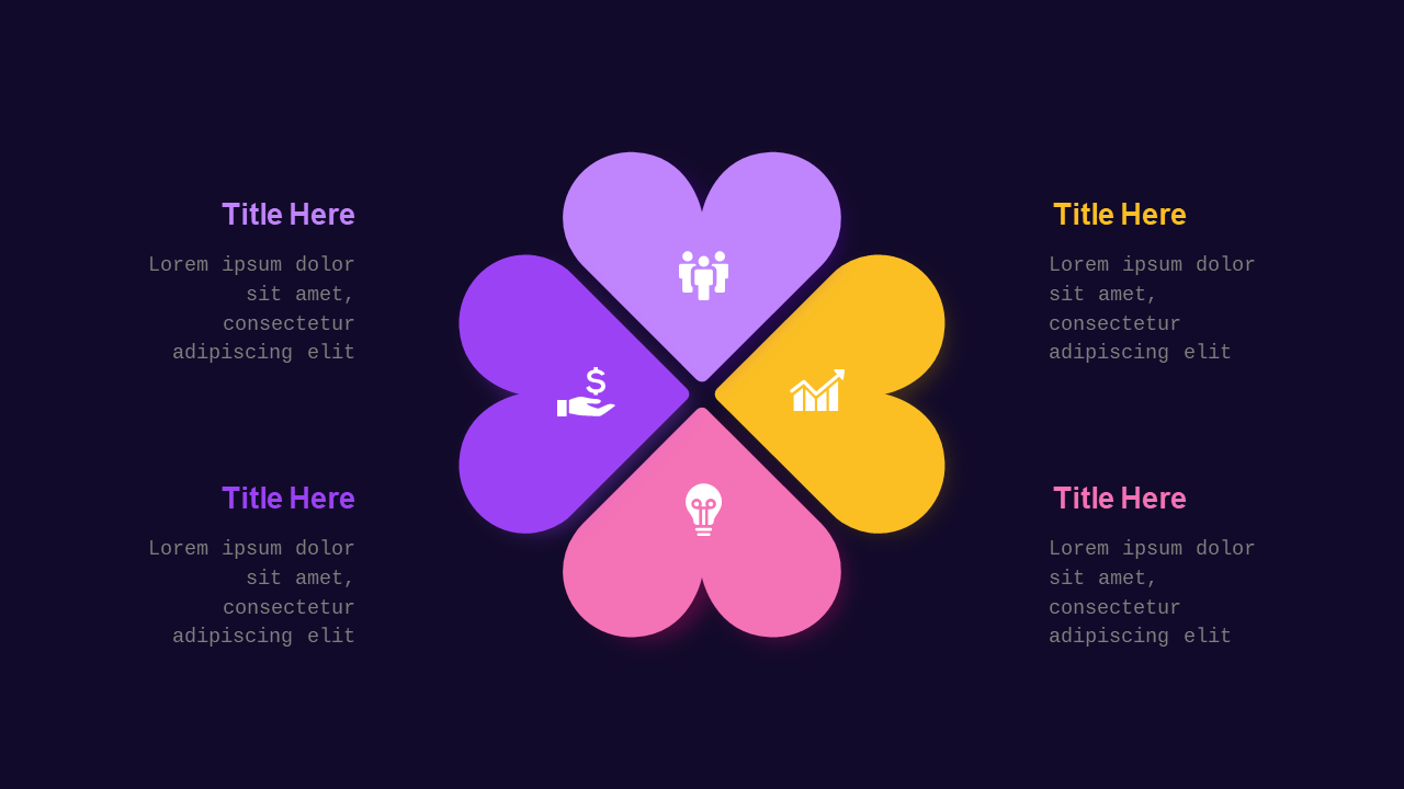 Red Circular and Heart-Shaped Business Diagrams V2
