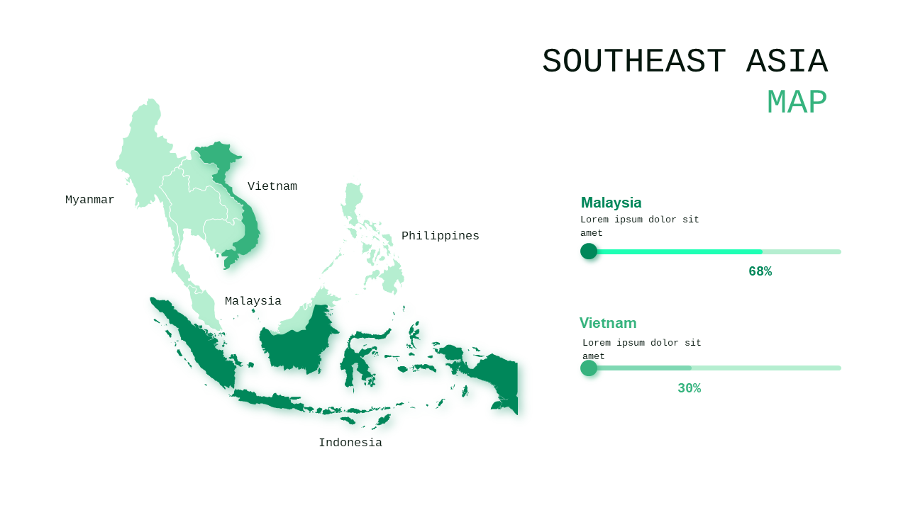Asia Map Infographic PowerPoint Template (Corpora...