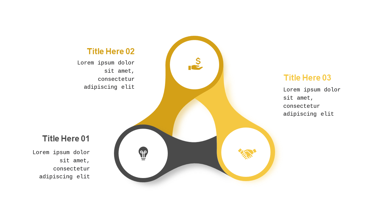 Triangular Infographic Diagram PowerPoint Template (Charcoal Gold)