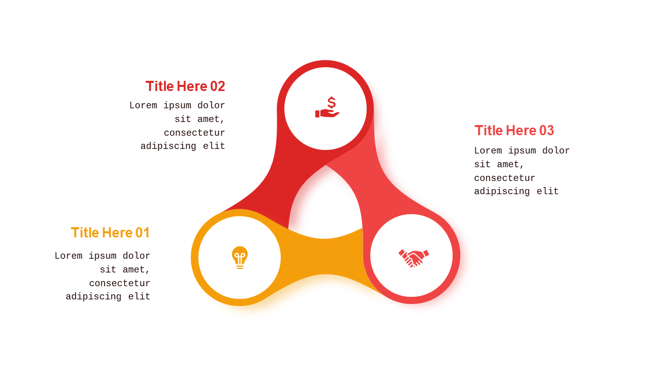 Triangular Infographic Diagram PowerPoint Template (Crimson Bold)