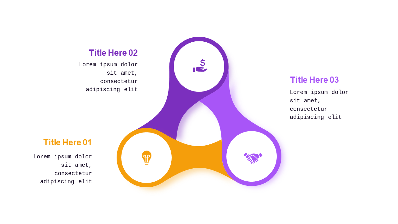 Triangular Infographic Diagram PowerPoint Template (Royal Purple)