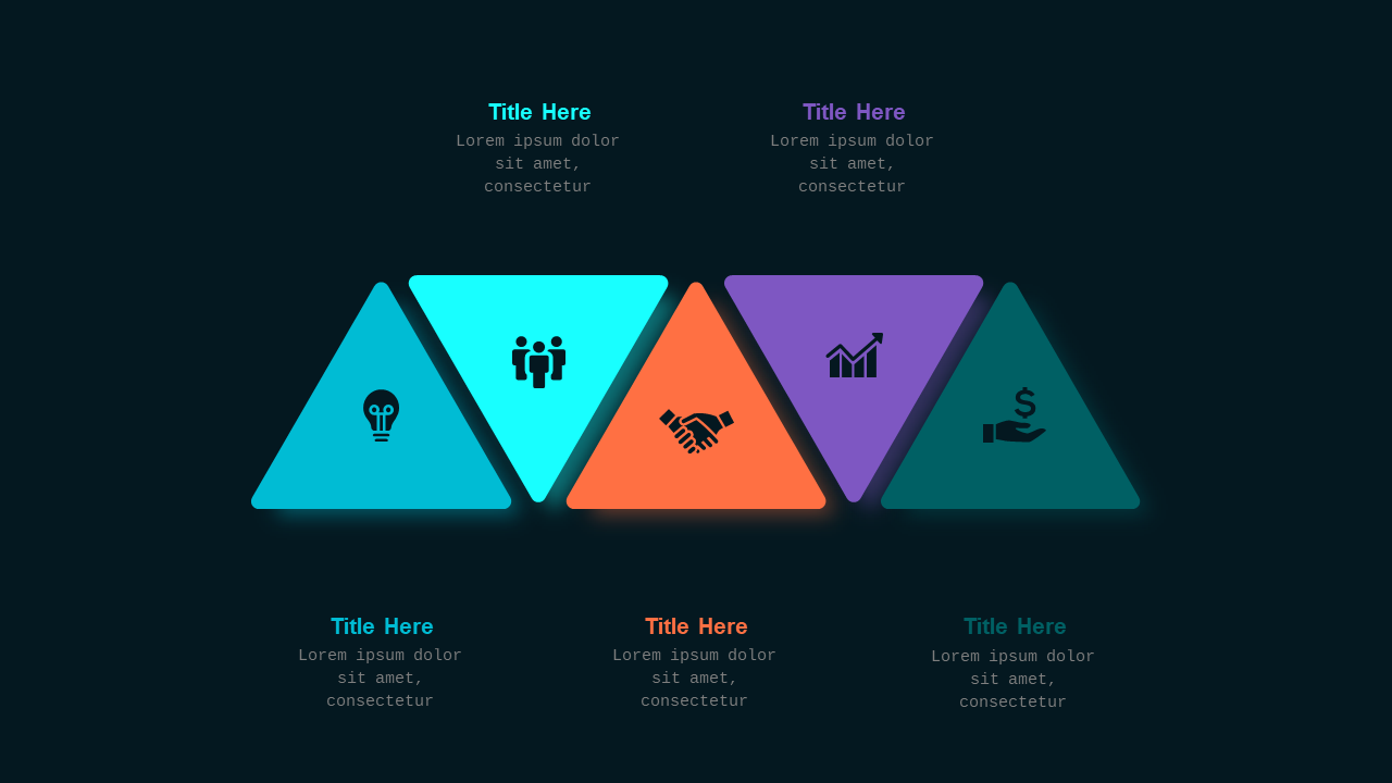 Triangular Infographic PowerPoint Template Dark (...